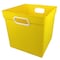 Romanoff Storage Bin, Plastic, Yellow, 10.5 in H, 11 in W, 11.5 in L, 3 PK 72503 - alternate 2
